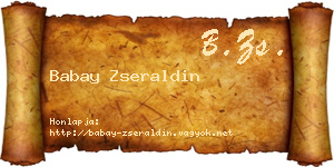 Babay Zseraldin névjegykártya